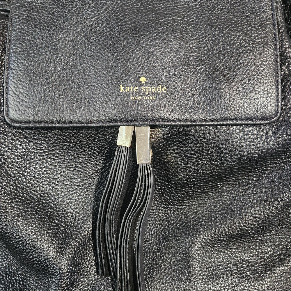 Kate Spade Black Leather Backpack - Picture 3 of 11